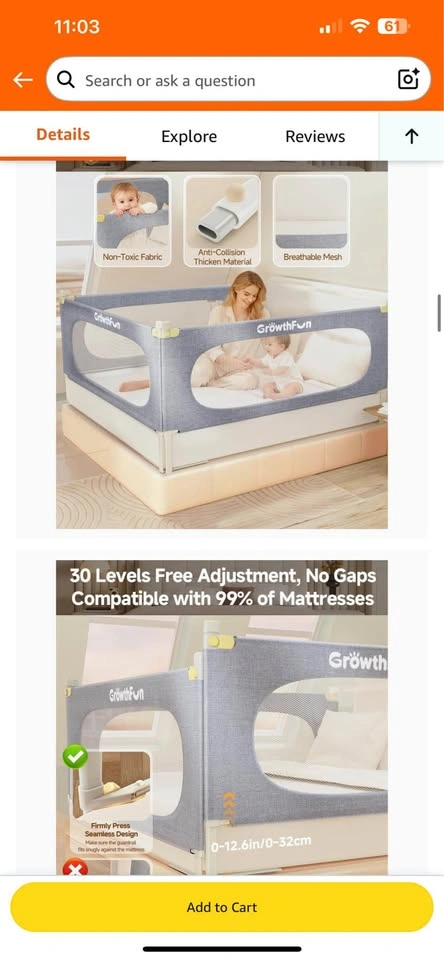 Brand new ! 3-Piece King Size Bed Rail - photo 2