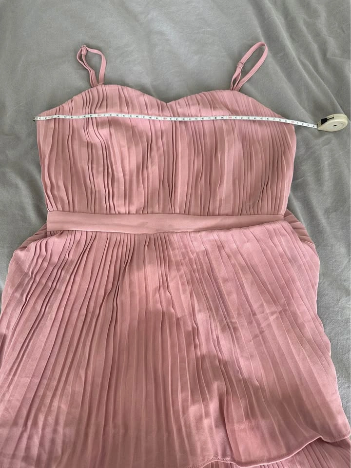 Flowy Tiered Maxi Dress Pink Size S - photo 5