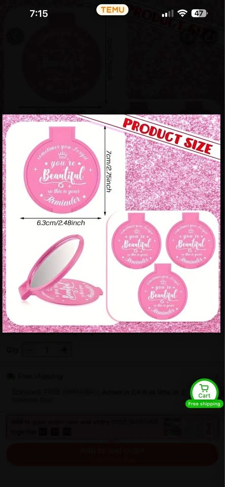 20pc Mirror Party Favors - Pink