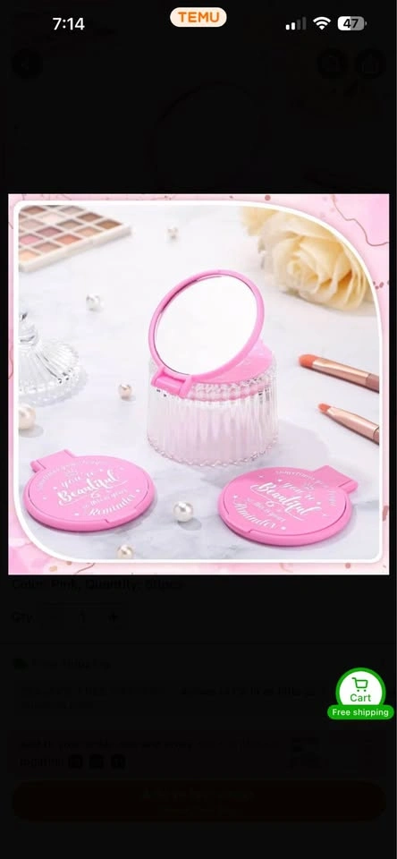20pc Mirror Party Favors - Pink - photo 2
