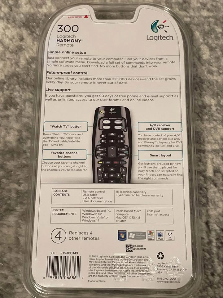 Logitech Harmony 300 Universal Remote Control BRAND NEW - photo 2