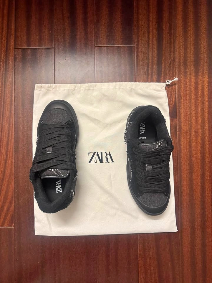 Zara Denim Skate Sneakers Discontinued Size 10