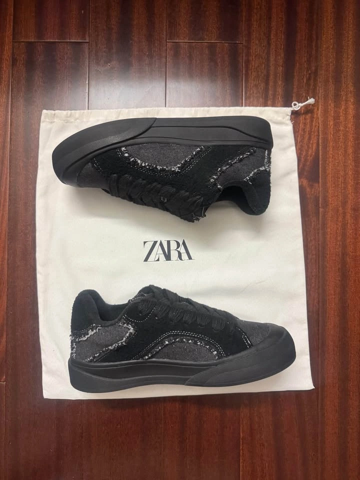 Zara Denim Skate Sneakers Discontinued Size 10 - photo 2