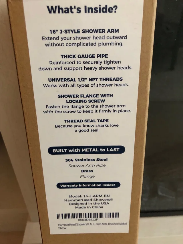 HammerHead Showerhead Extender-Brushed Nickel image indicator(3)