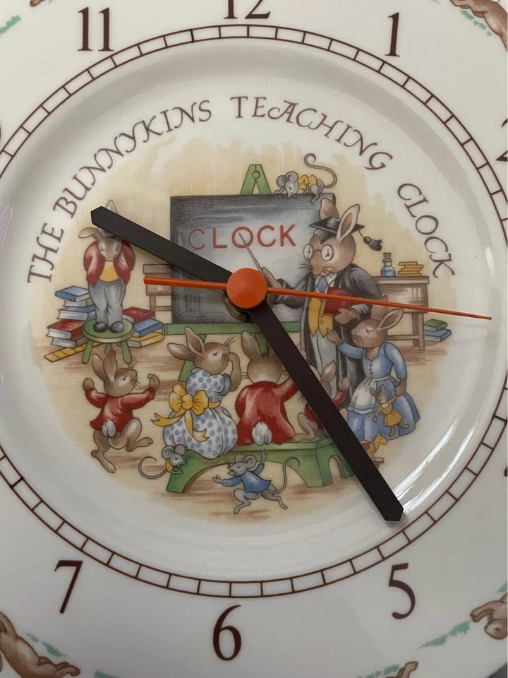 Vintage Royal Doulton Bunnykins Teaching Clock 1984 - photo 2
