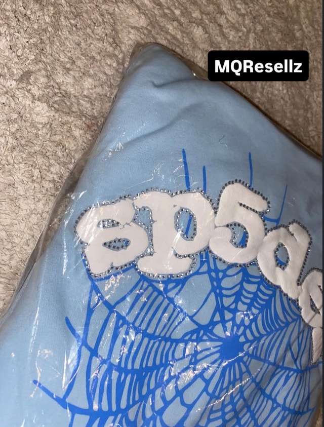 Sky blue Sp5der hoodie - photo 2