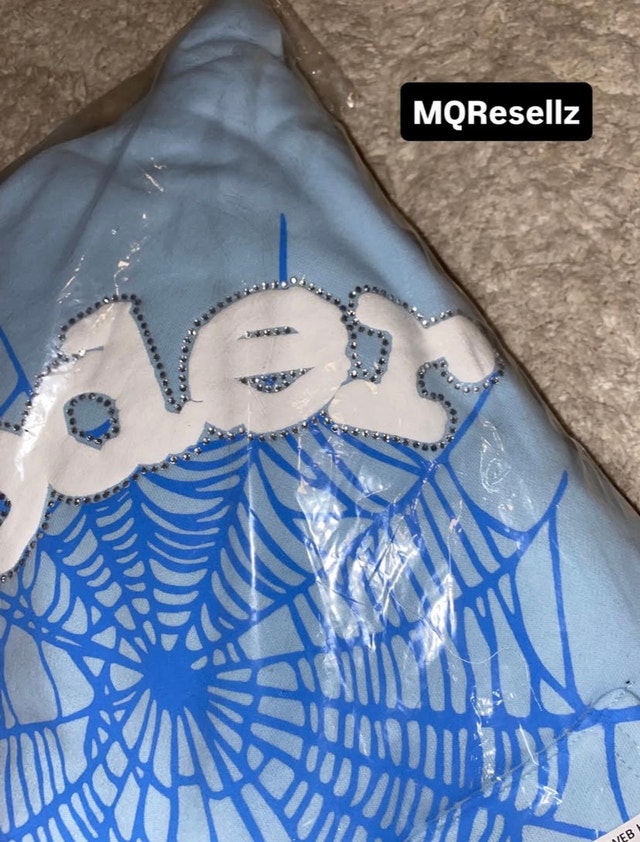 Sky blue Sp5der hoodie - photo 3