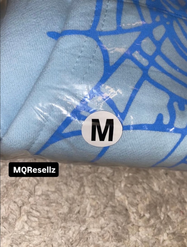 Sky blue Sp5der hoodie - photo 4