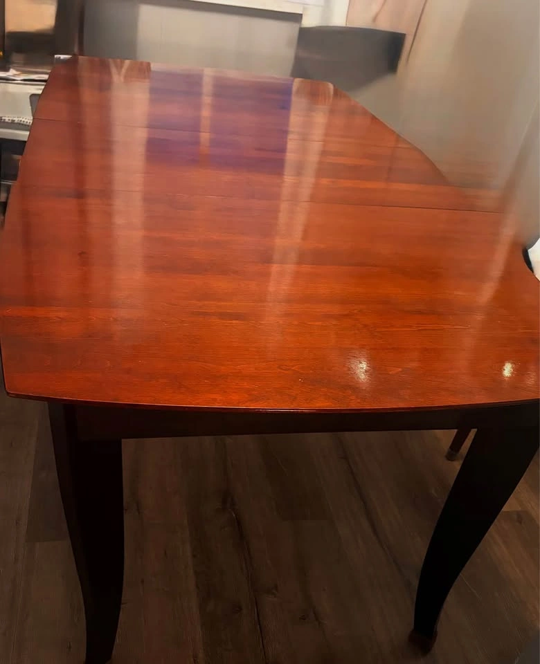 4-8 Person Wood Table with Extension Leaf - photo 2