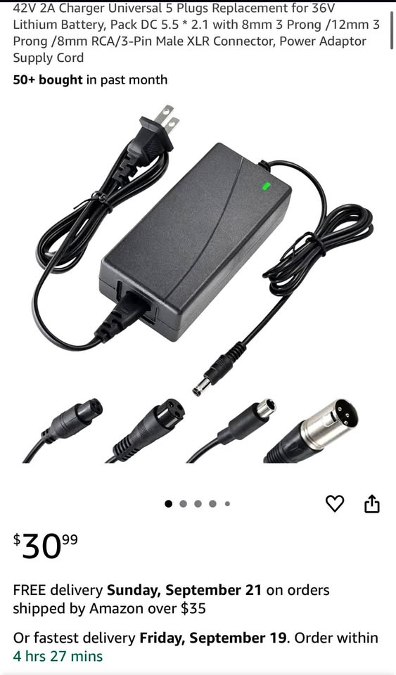 42V 2A Charger Universal( E-bike )