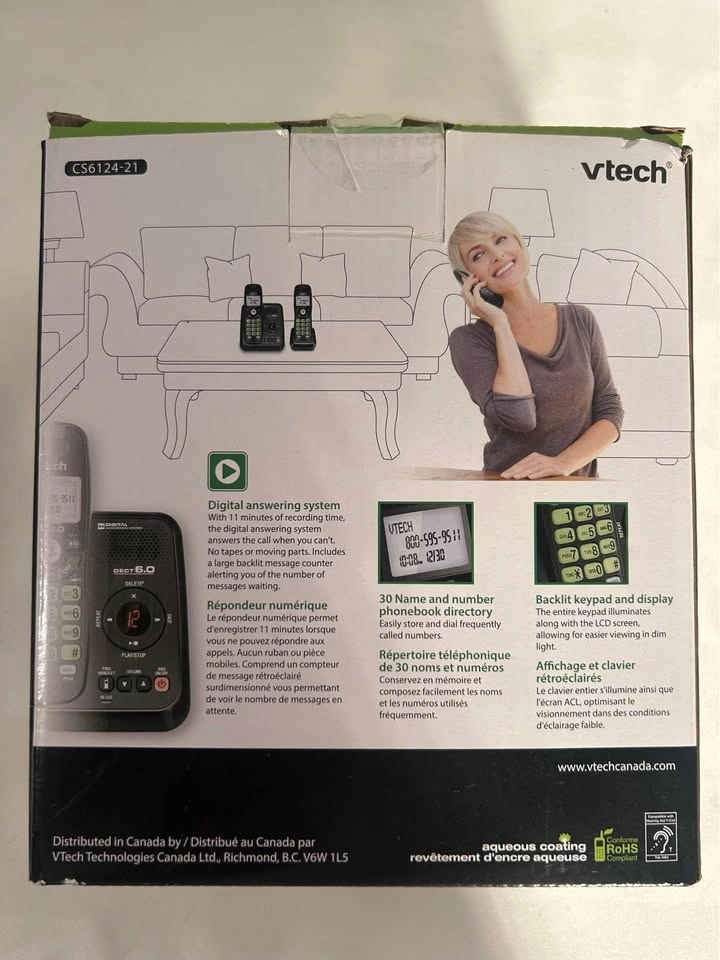 VTech Cordless Home Phone – 2 Handsets – Brand New in Box - photo 3