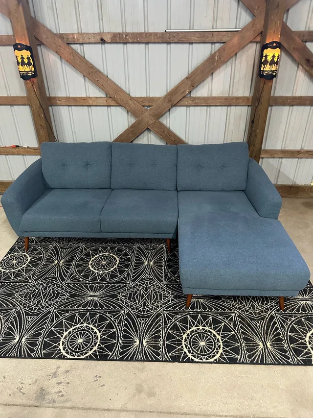 Leon’s MCM style L sectional in blue image indicator(2)