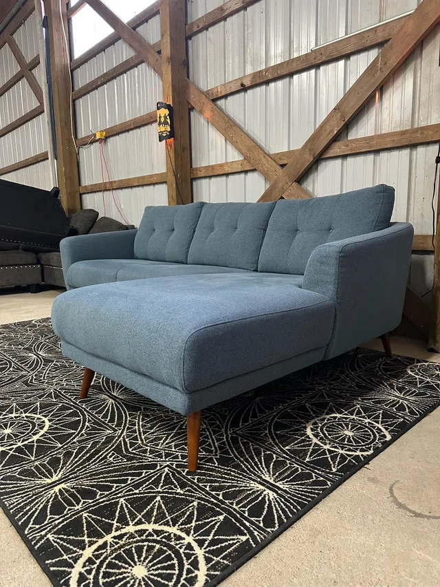 Leon’s MCM style L sectional in blue image indicator(4)