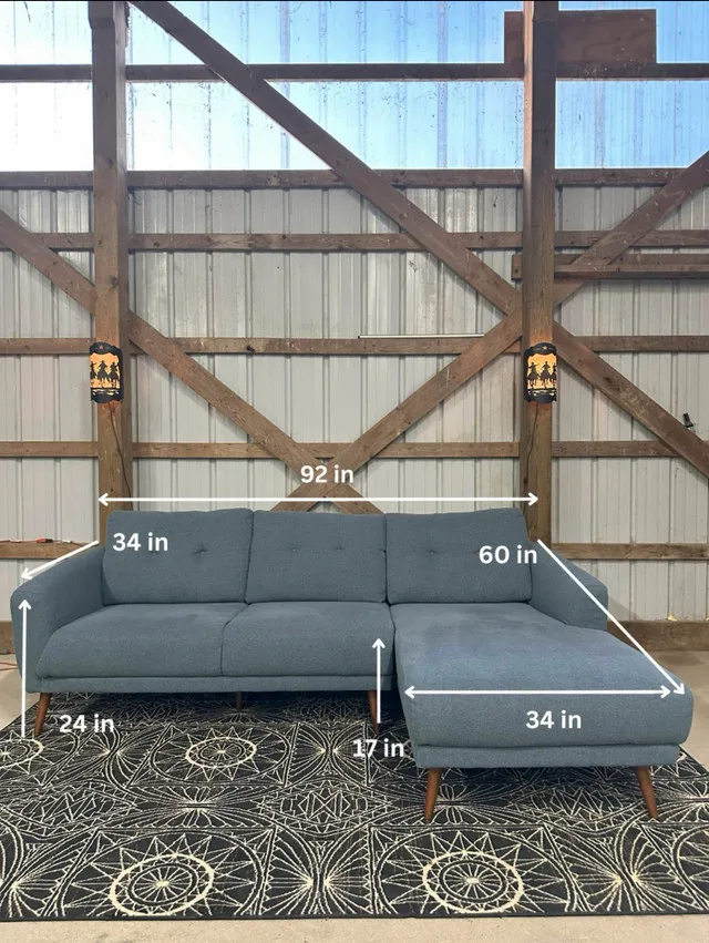 Leon’s MCM style L sectional in blue image indicator(7)