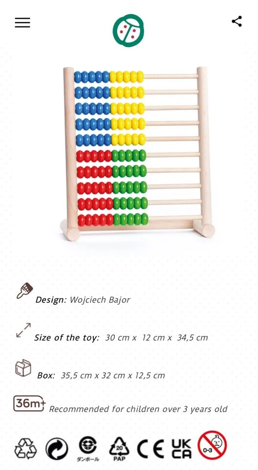 Bajo Wooden Abacus - 100 Beads Math Toy - photo 4