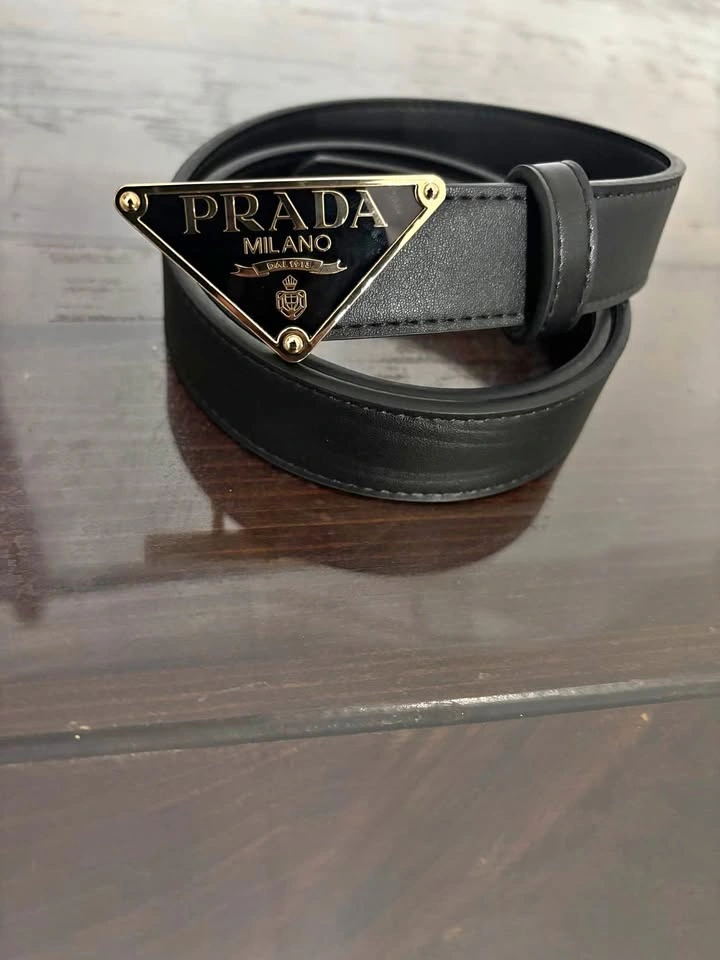 Gold Prada Saffiano Belt