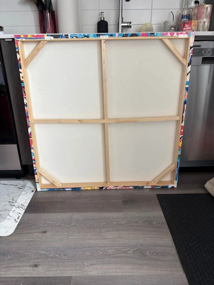 Large colourful canvas painting - photo 2