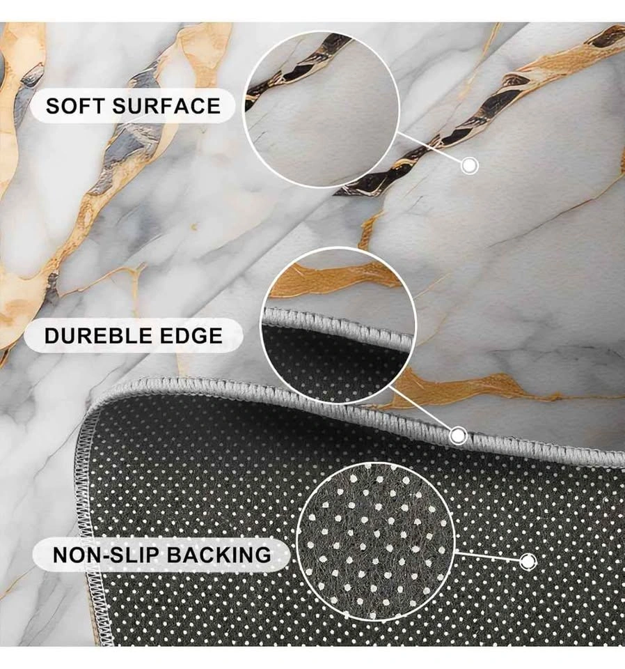 5x7 Grey Gold Marble Area Rug – Non-Slip Washable Carpet 5'x7' ( - photo 4