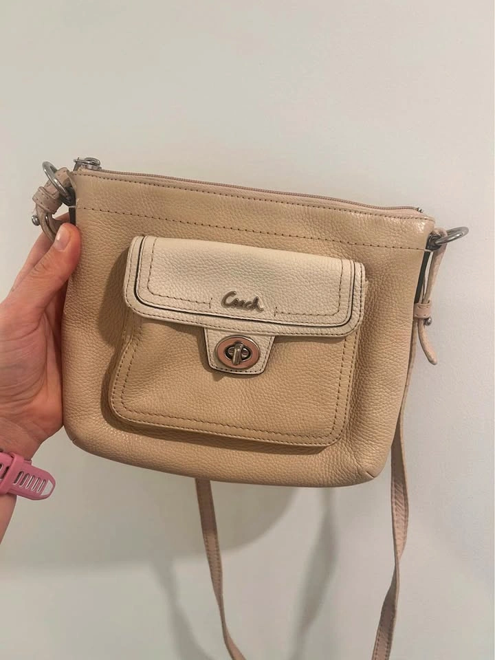 Cute Cream Coach Crossbody Purse