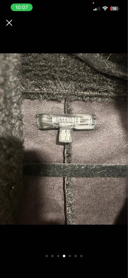 Missguided Black Aviator Teddy Mid-Length Coat, Size US 18 - photo 4