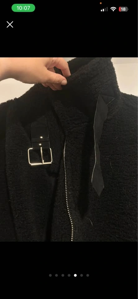 Missguided Black Aviator Teddy Mid-Length Coat, Size US 18 - photo 5