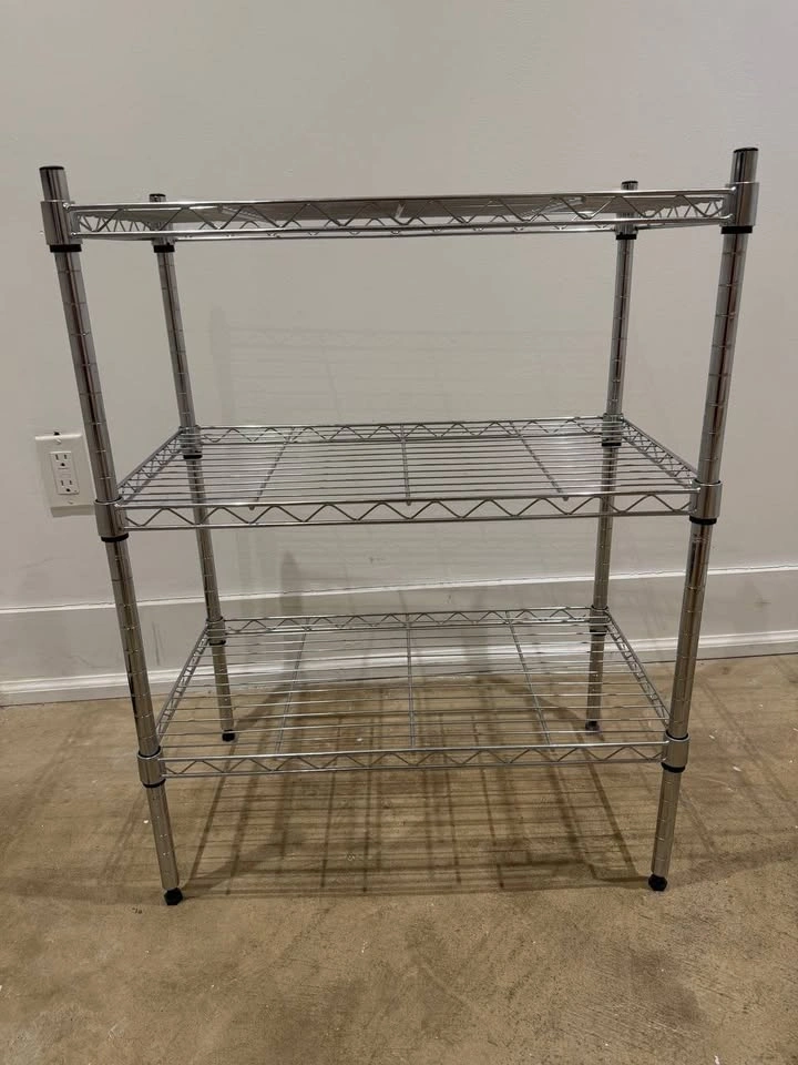 3-Shelf Adjustable Steel Wire Rack Storage Organizer - photo 3