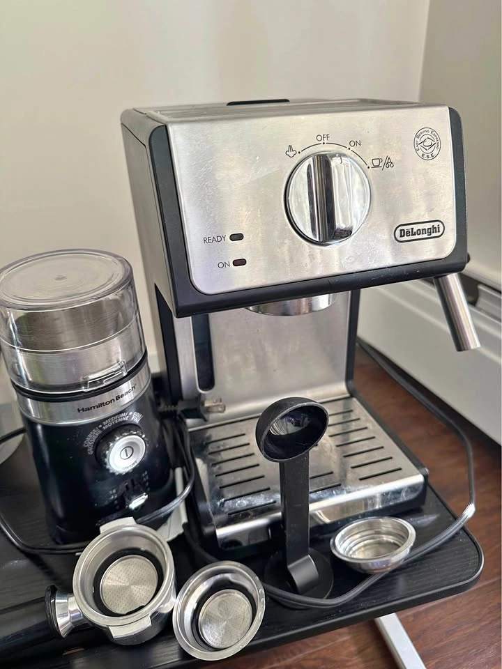 DeLonghi Espresso Machine + Coffee Grinder