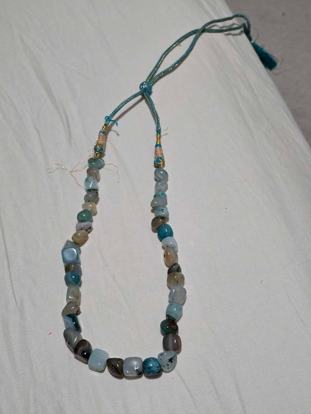 Beautiful Blue and Grey Stone Necklace