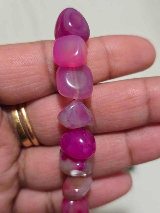 Unique Beaded Necklace - Pink Stone, Colorful Rope & Tassel - photo 3