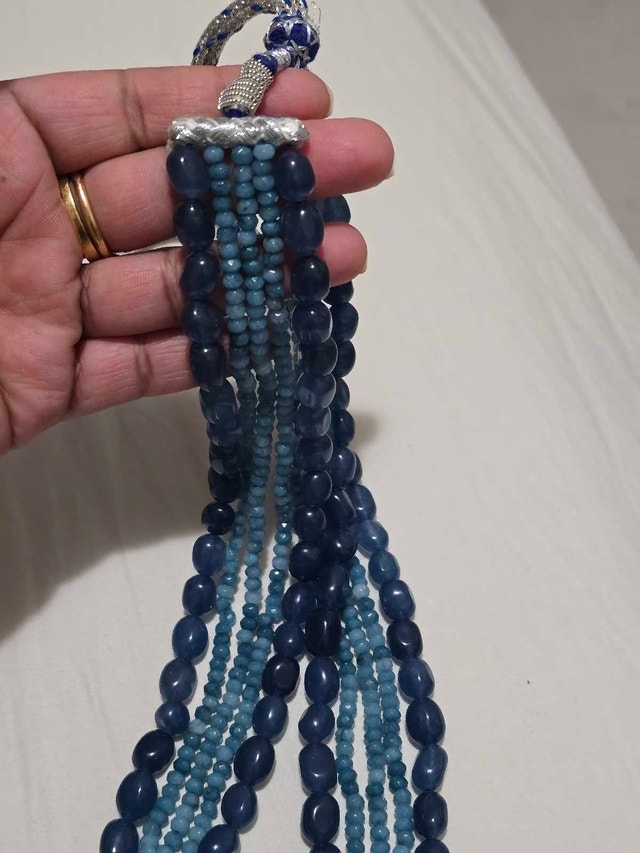 Stunning Blue Beaded Necklace - photo 2