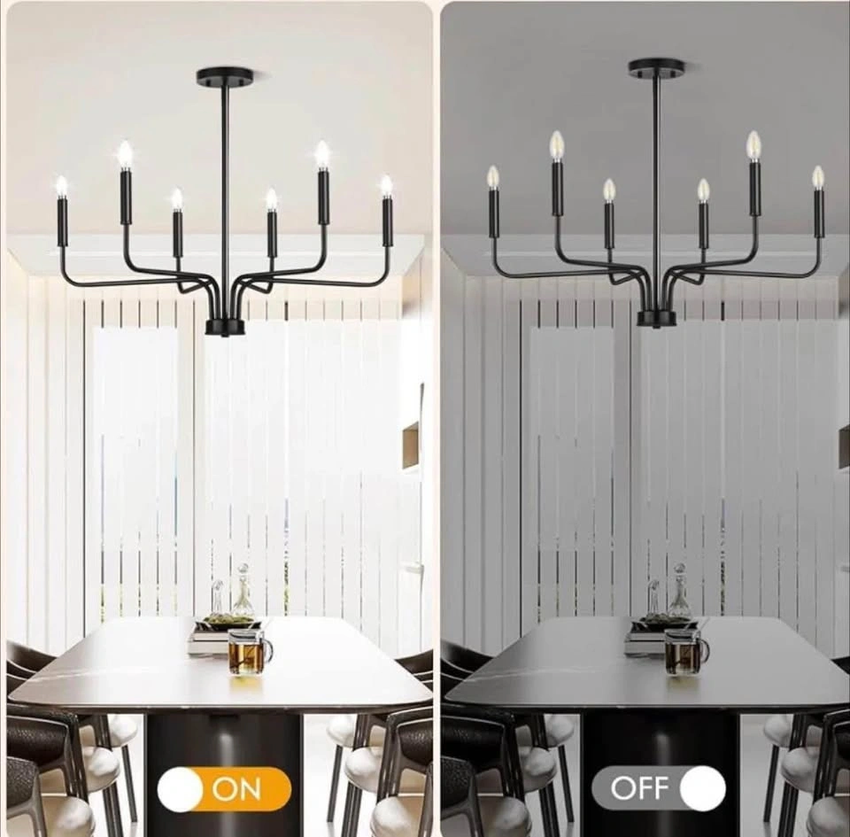Black Modern Chandelier Adjustable Height