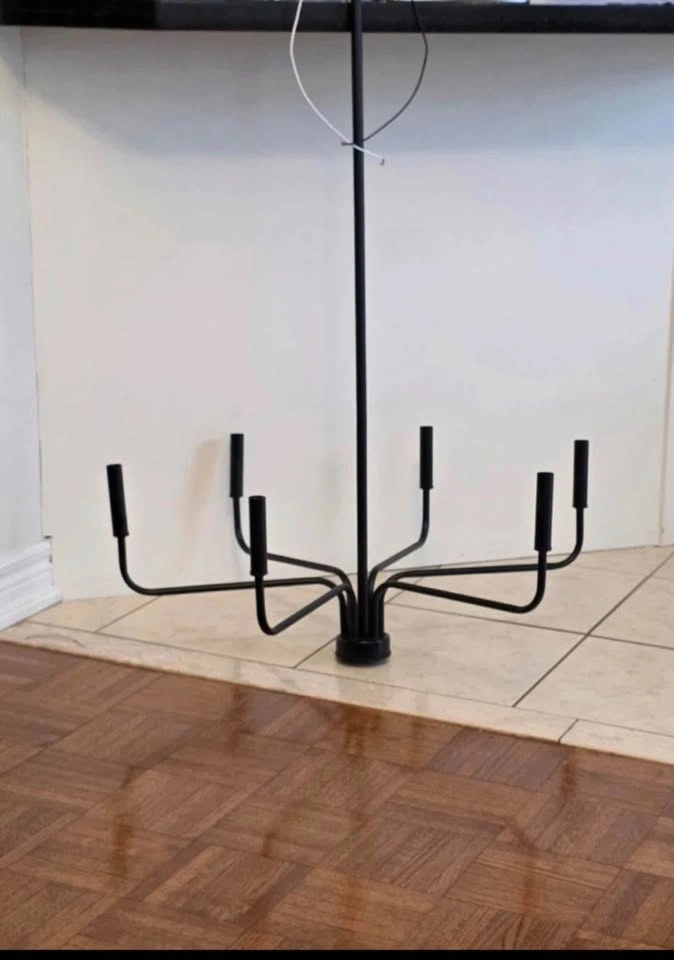 Black Modern Chandelier Adjustable Height - photo 4