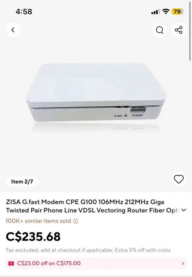 Zisa G.Fast G100 Modem and Router OBO