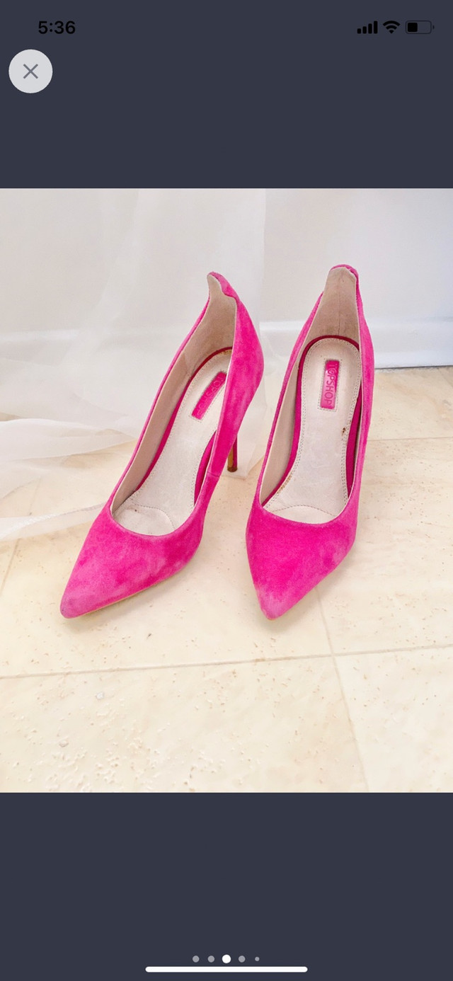 Pink topshop suede heels 7.5