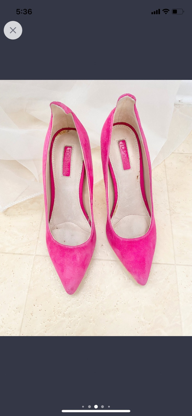 Pink topshop suede heels 7.5 - photo 3
