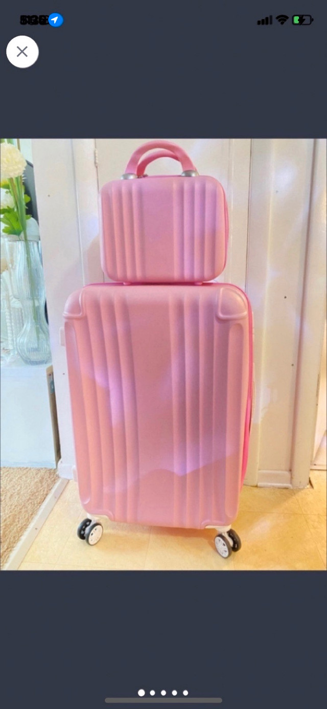 Brand new pink suitcase matching set