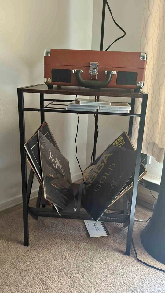 Record player with stand
