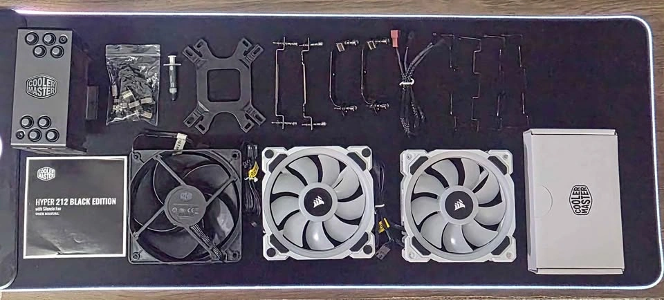 Cooler Master Hyper 212 Black + Corsair LL120 RGB Fans