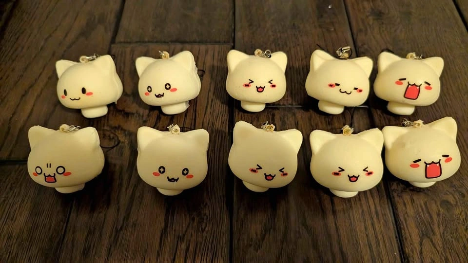 Squishy Mushroom Cat Cellphone Charm