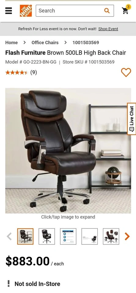 BNIB Black & Brown Leather Office Chair