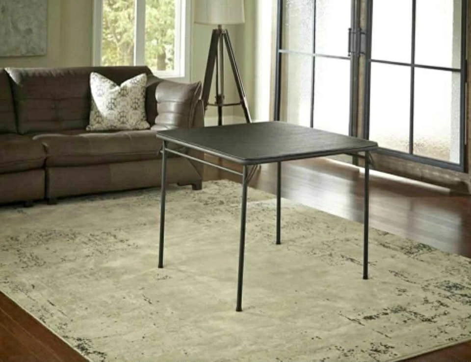 COSCO 34” Square Folding Card Table – Vinyl Top, Heavy-Duty Stee