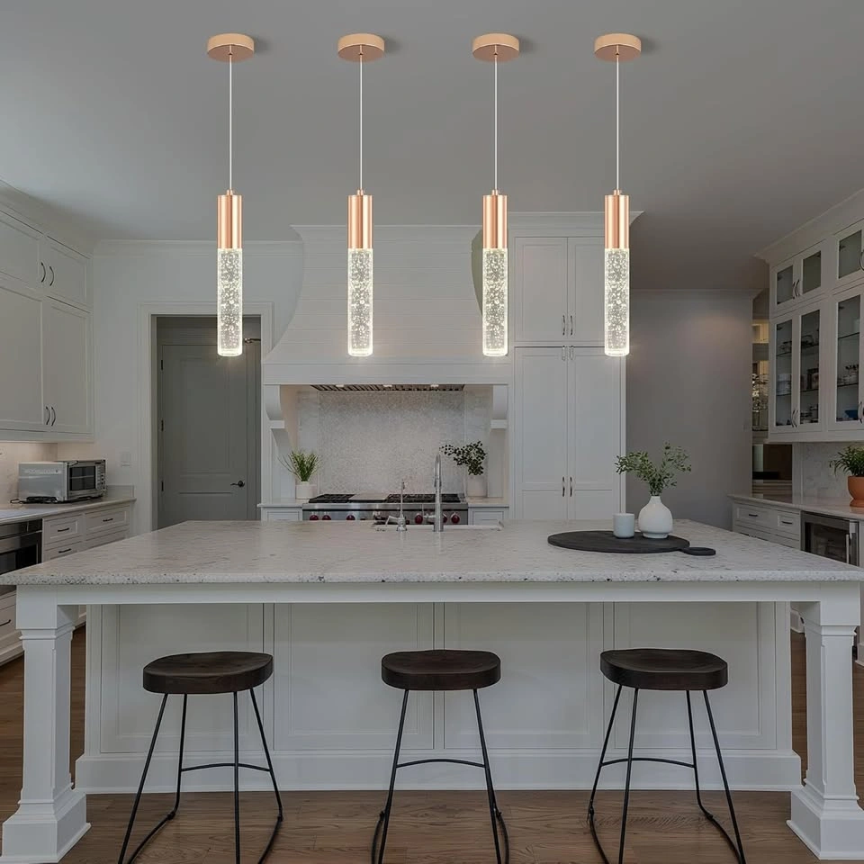 3-Pack Gold Crystal Pendant Lights - Kitchen Island Chandelier L - photo 2