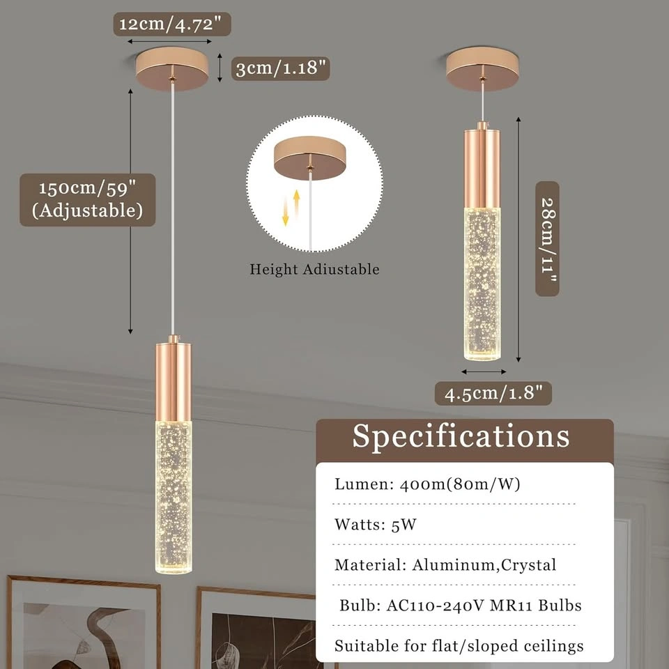3-Pack Gold Crystal Pendant Lights - Kitchen Island Chandelier L - photo 3