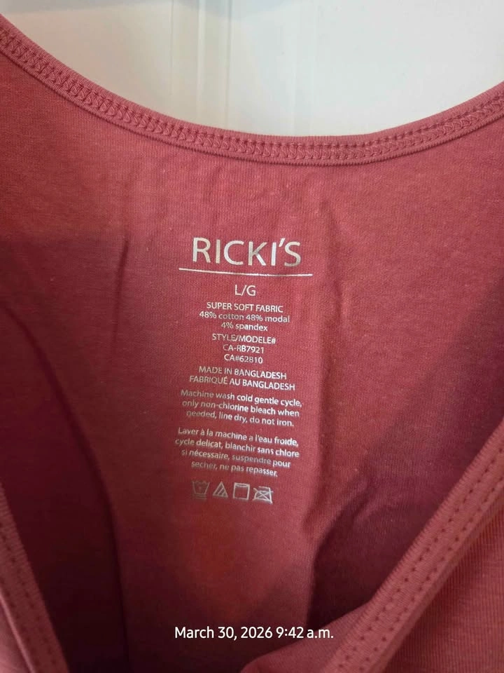 New with Tags Ricki's Pink Tank Top (L) - photo 3