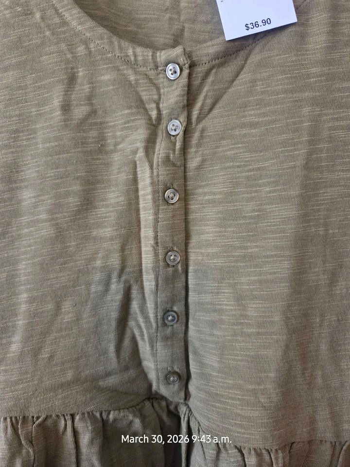 Ricki's Olive Green Peplum Henley Tank Top Size Large - photo 3