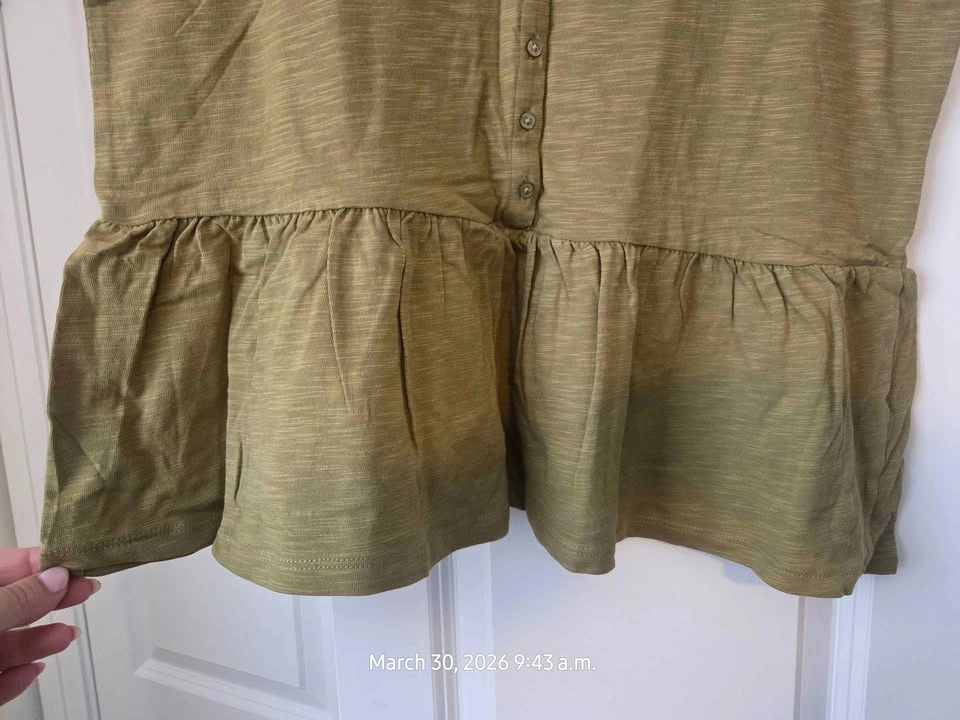 Ricki's Olive Green Peplum Henley Tank Top Size Large - photo 4