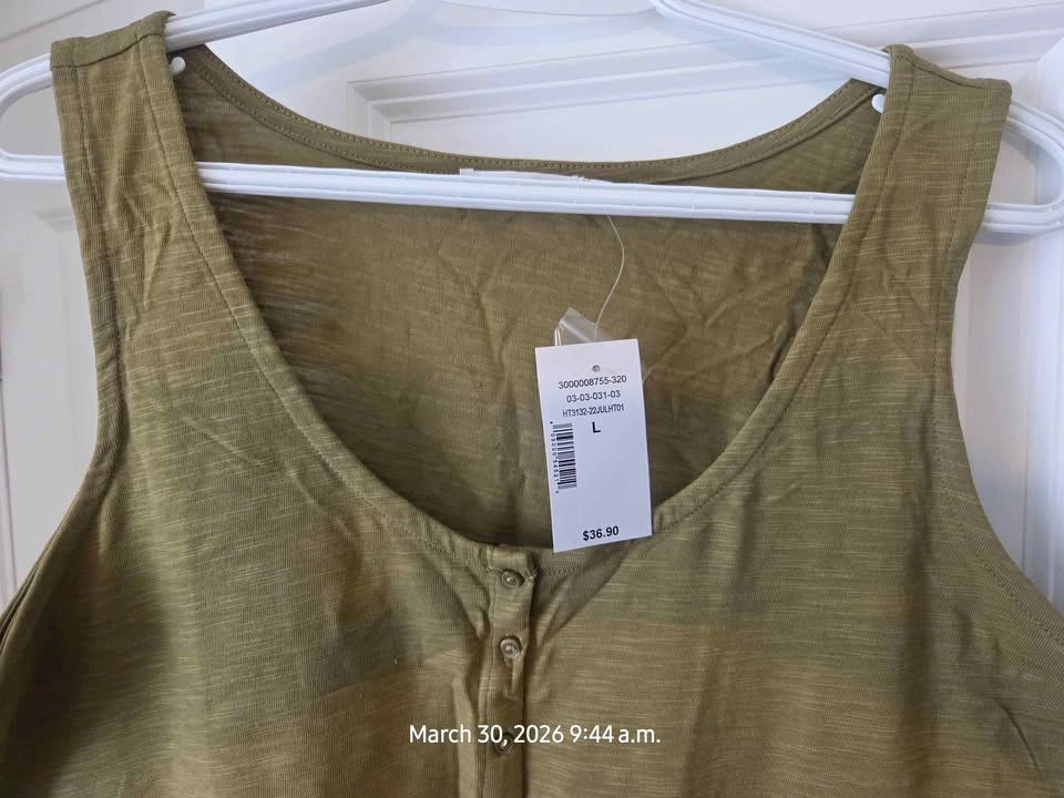 Ricki's Olive Green Peplum Henley Tank Top Size Large - photo 5