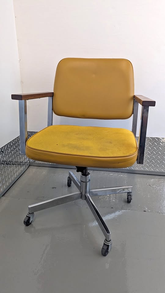Vintage midcentury Nightingale yellow office chair