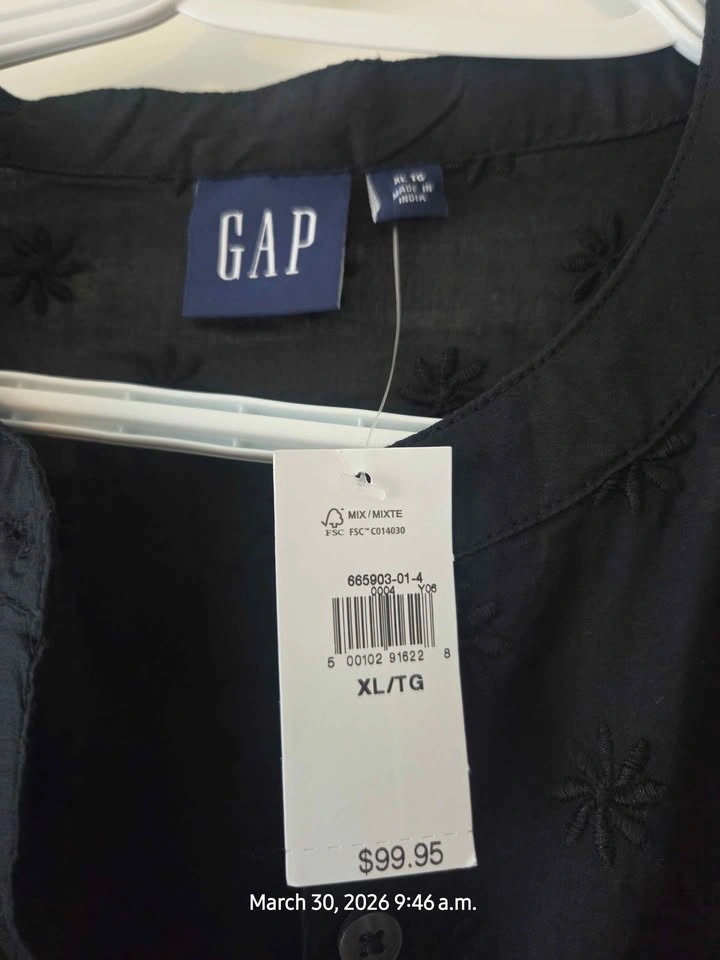 GAP Black Embroidered Dress XL/TG New with Tags - photo 2