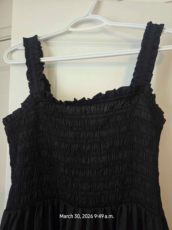 Black Smocked Tiered Maxi Dress XL - photo 3